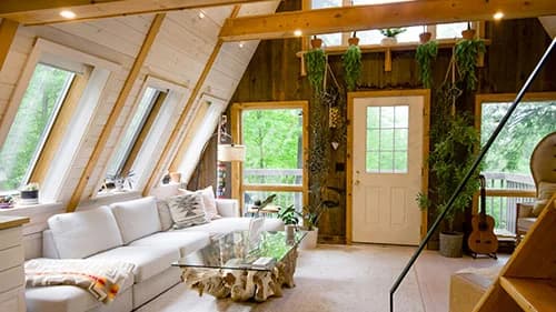 A bright holiday rental interior